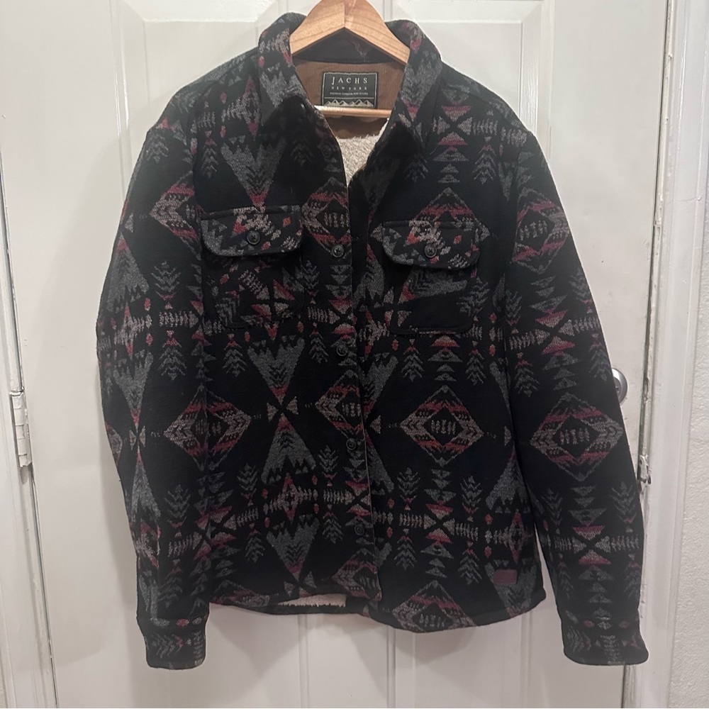 Jachs Black and Brown Jacket with White Lining